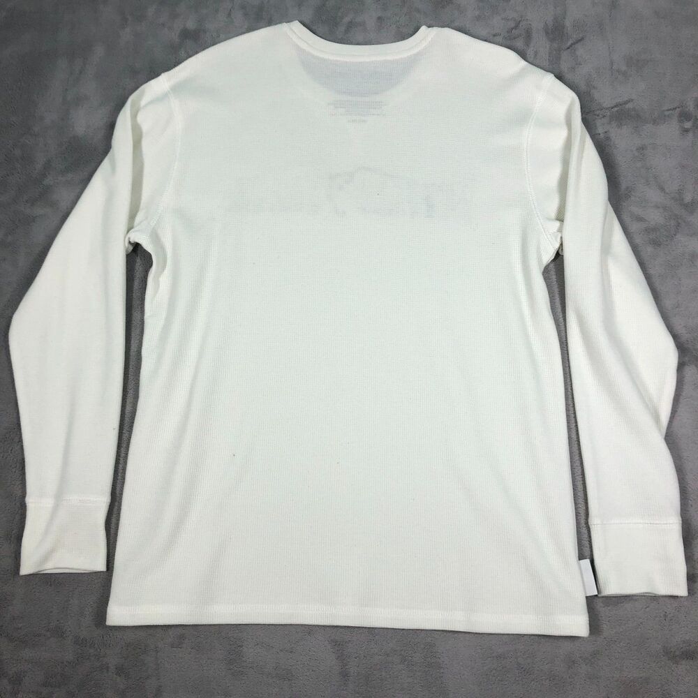 Buffalo Trace Distillery Waffle Knit Tshirt Mens Medium White Logo Bourbon KY - Picture 6 of 8